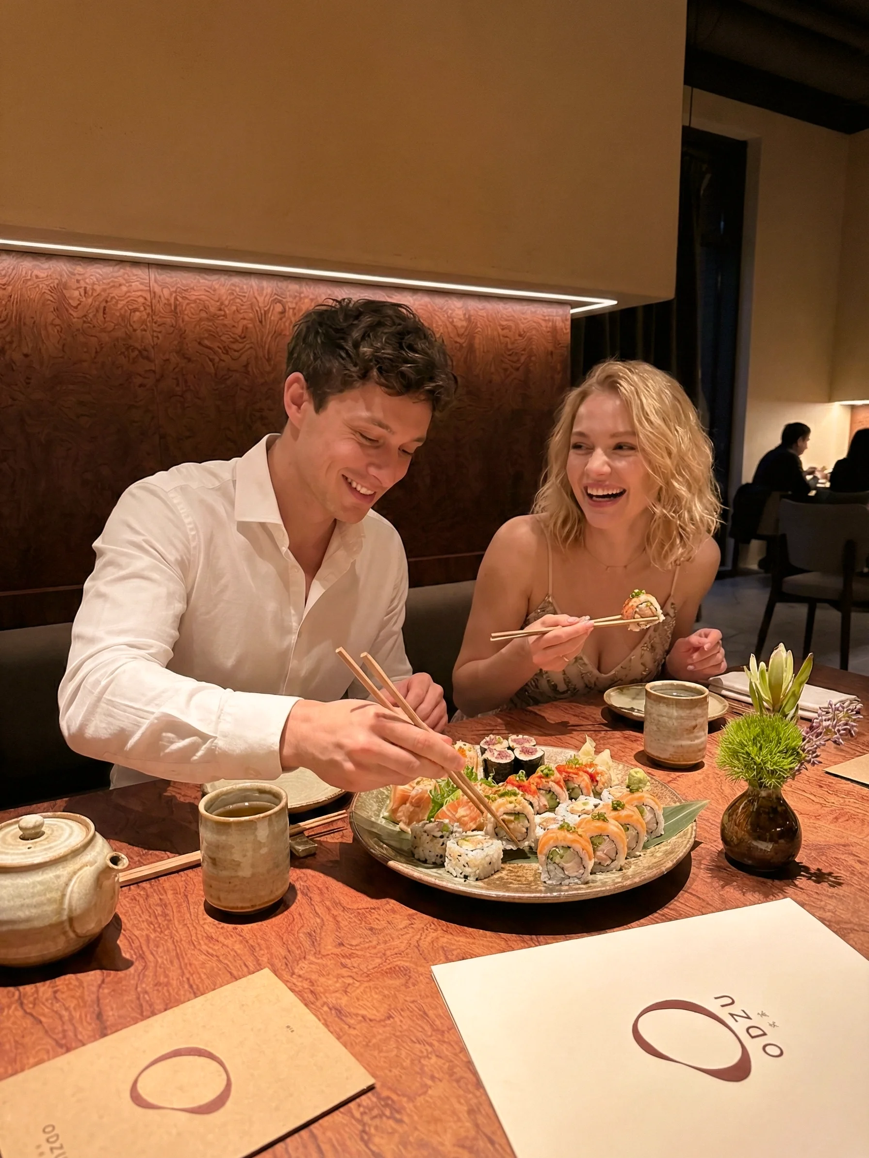 Сохранение впечатлений в Нитрод — пара в ресторане